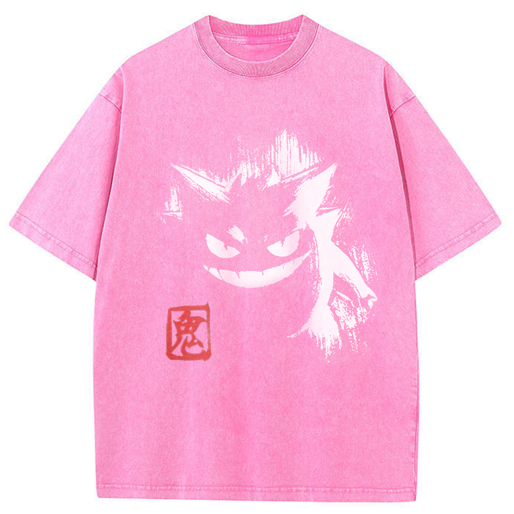 Ink Brush Gengar Stamp Vintage Tee | Pokemon Anime