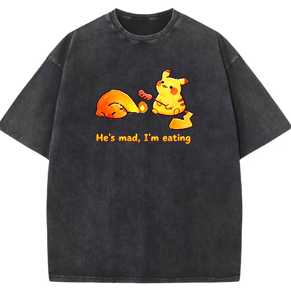 Funny Snack Vibe Pikachu Cartoon Tee | Pokemon Anime