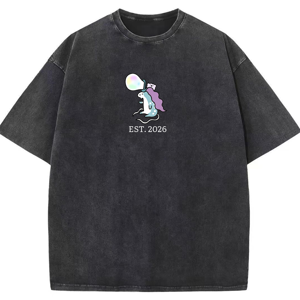Cute Parent & Kid Horsea Vintage Washed T-Shirt