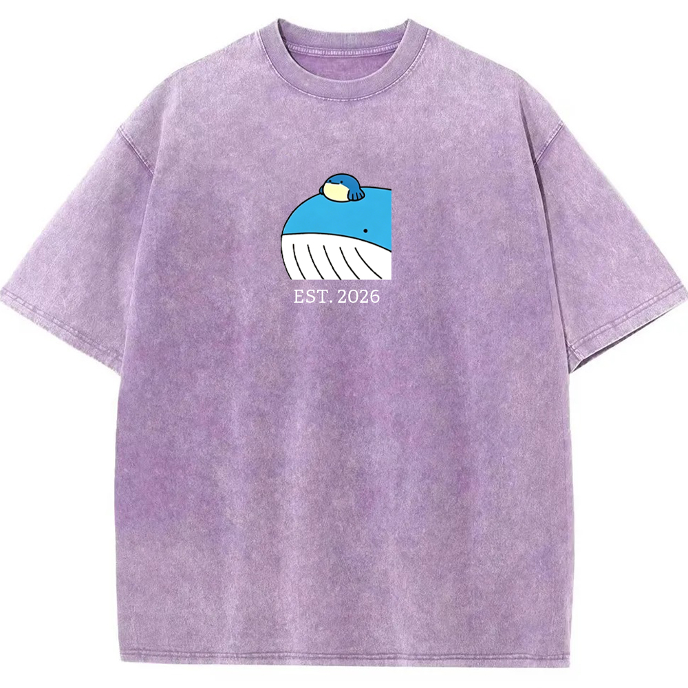 Cute Parent & Kid Wailord Vintage Washed T-Shirt