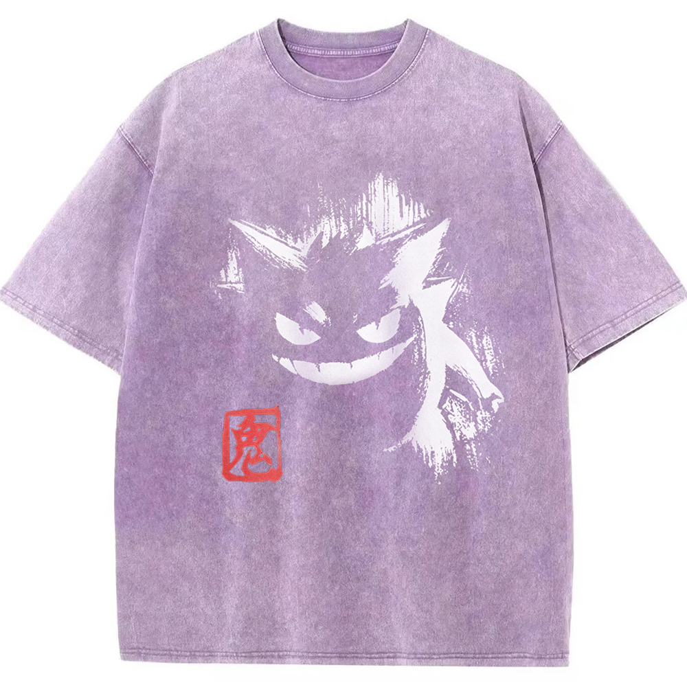 Ink Brush Gengar Stamp Vintage Tee | Pokemon Anime