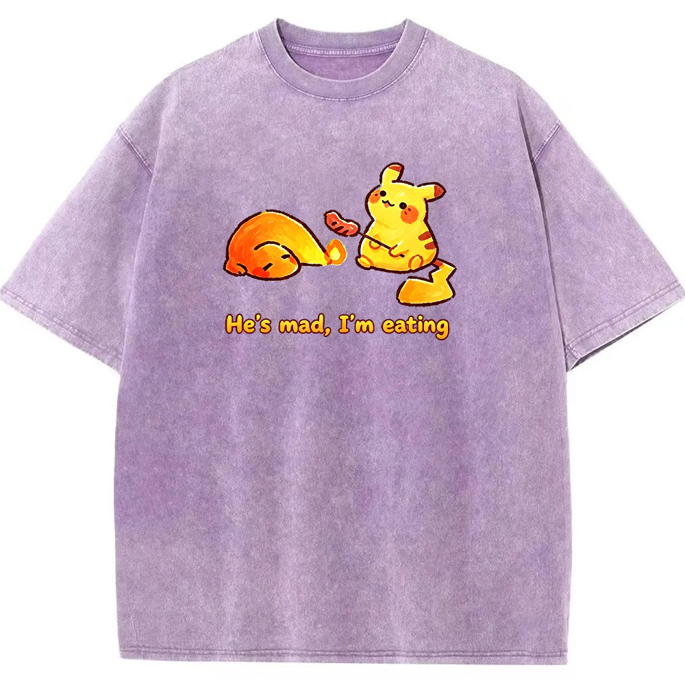 Funny Snack Vibe Pikachu Cartoon Tee | Pokemon Anime