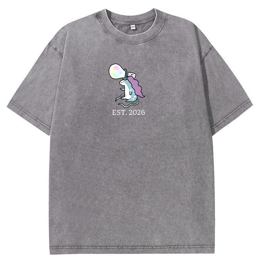 Cute Parent & Kid Horsea Vintage Washed T-Shirt