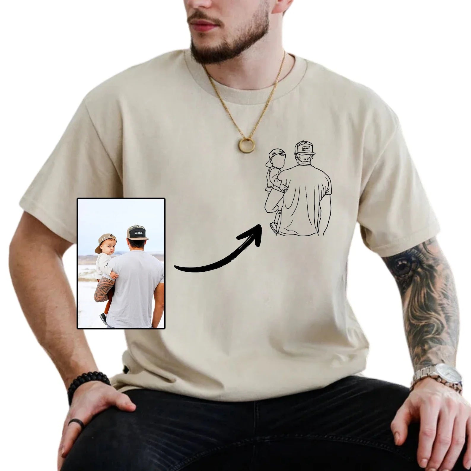 Dad and me-Custom Photo Shirt