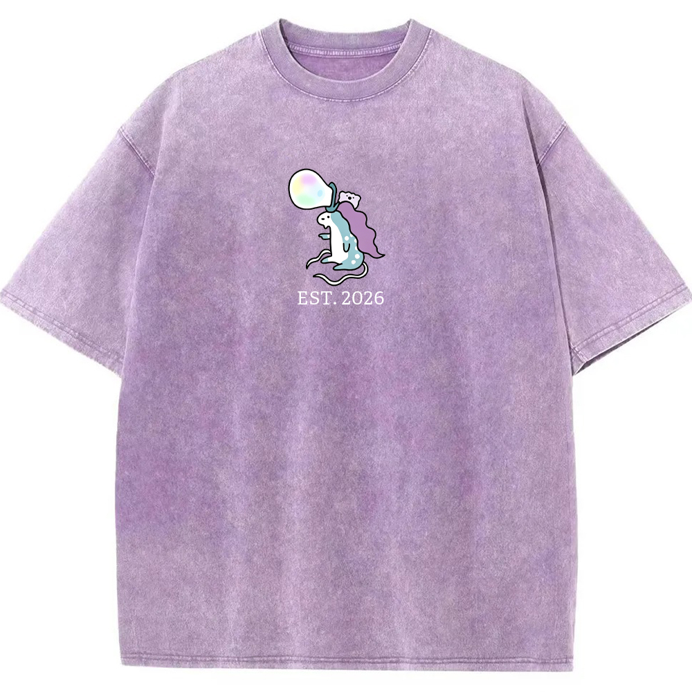 Cute Parent & Kid Horsea Vintage Washed T-Shirt