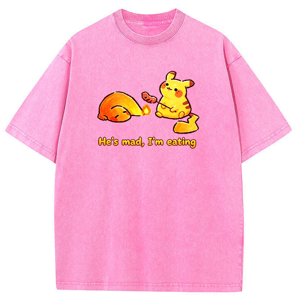 Funny Snack Vibe Pikachu Cartoon Tee | Pokemon Anime