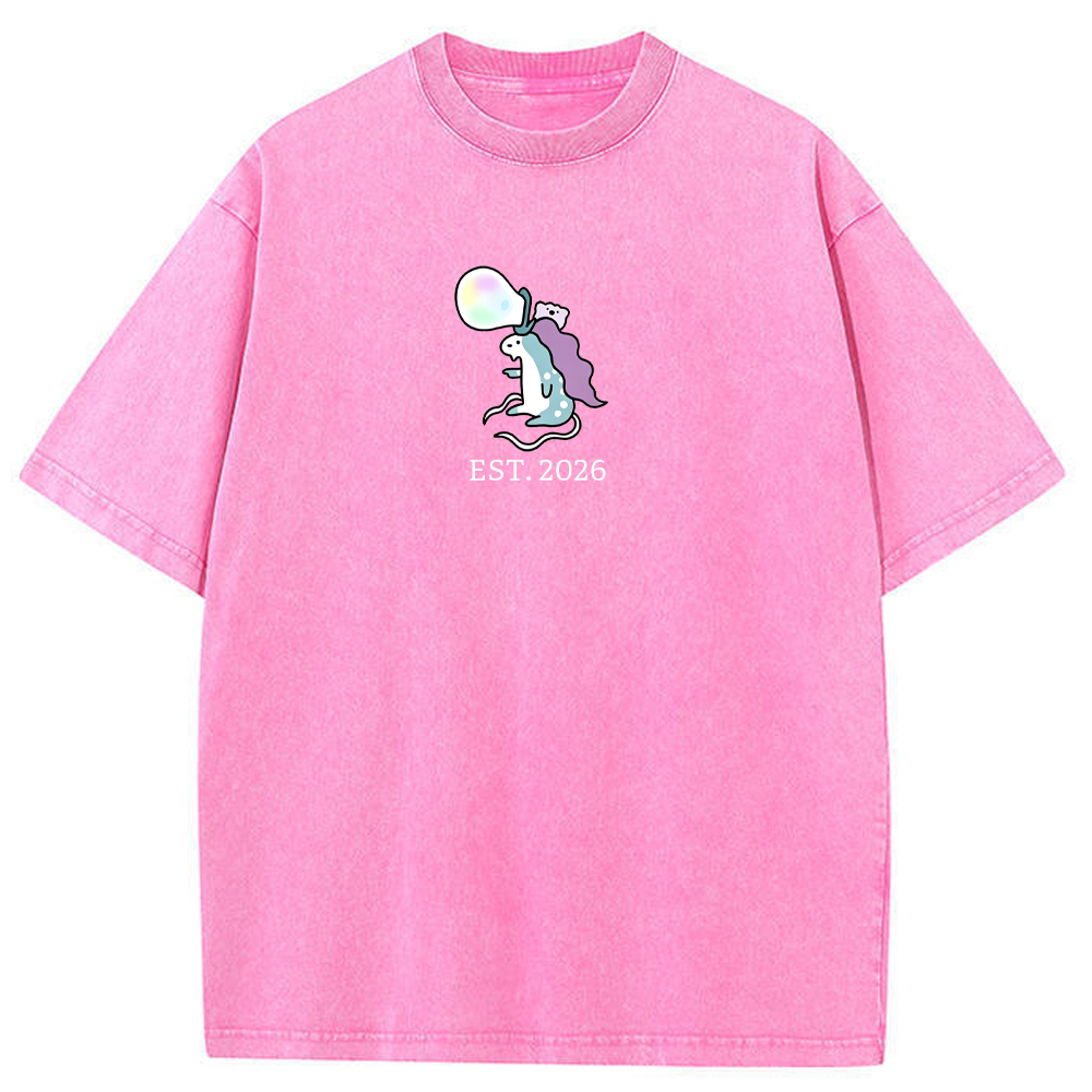 Cute Parent & Kid Horsea Vintage Washed T-Shirt