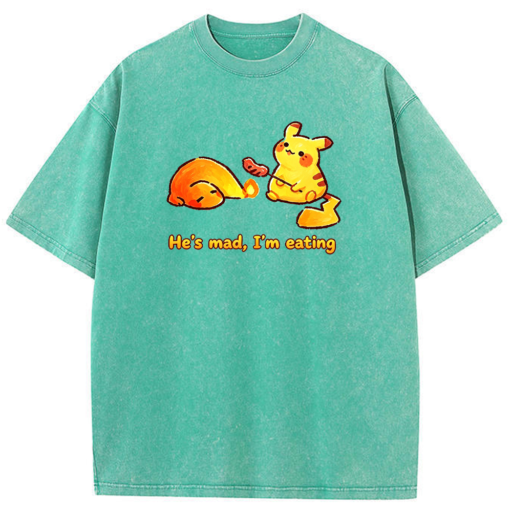 Funny Snack Vibe Pikachu Cartoon Tee | Pokemon Anime