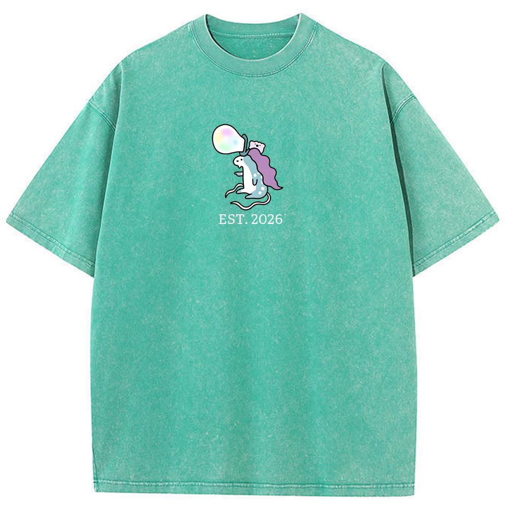 Cute Parent & Kid Horsea Vintage Washed T-Shirt