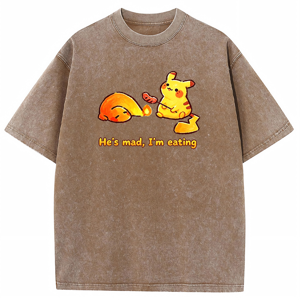 Funny Snack Vibe Pikachu Cartoon Tee | Pokemon Anime