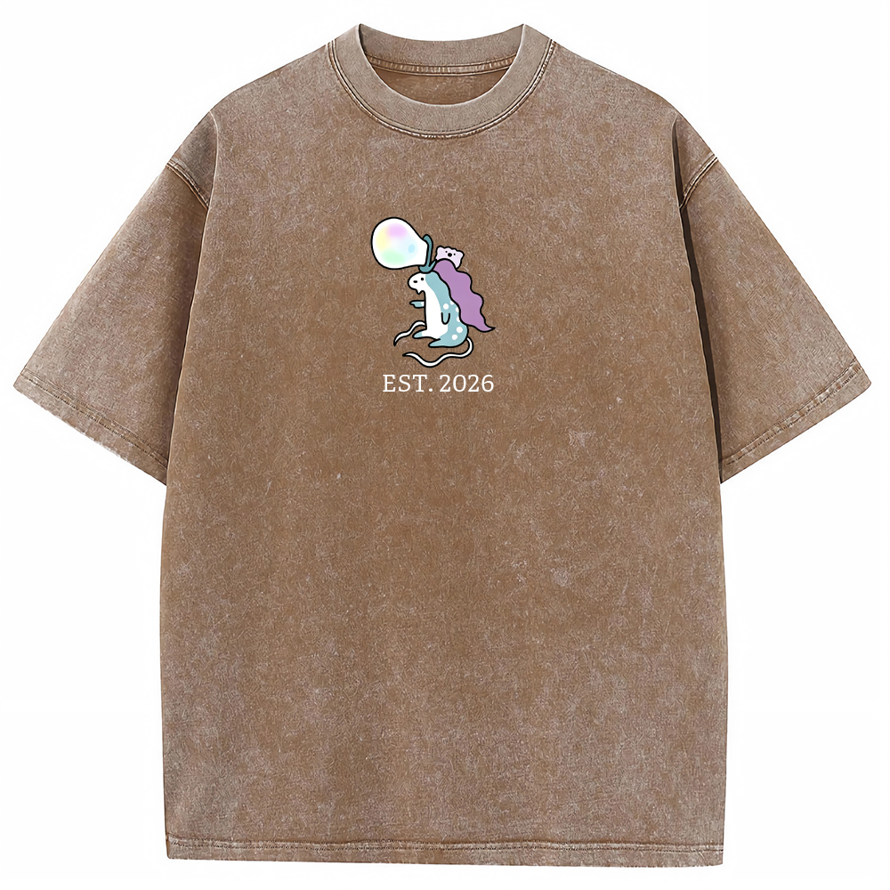 Cute Parent & Kid Horsea Vintage Washed T-Shirt