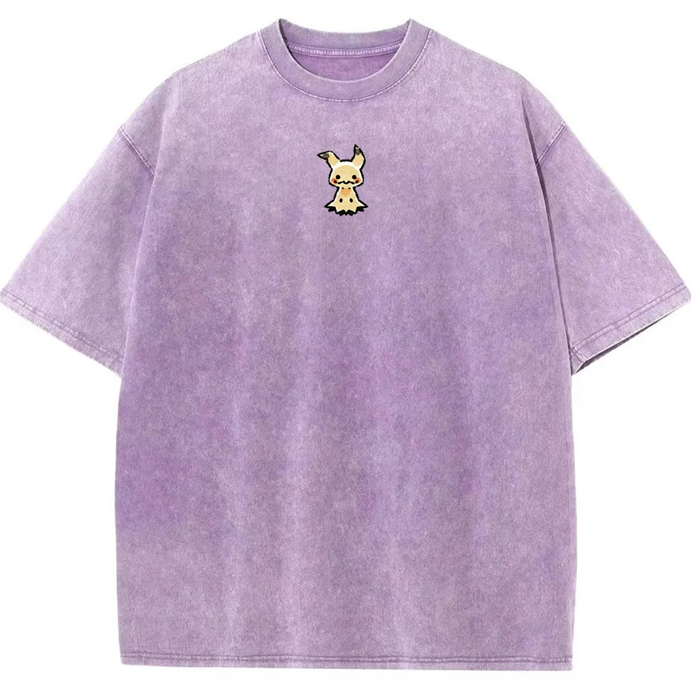Wing Pattern Mimikyu Back Print Cartoon Tee | Pokemon Anime