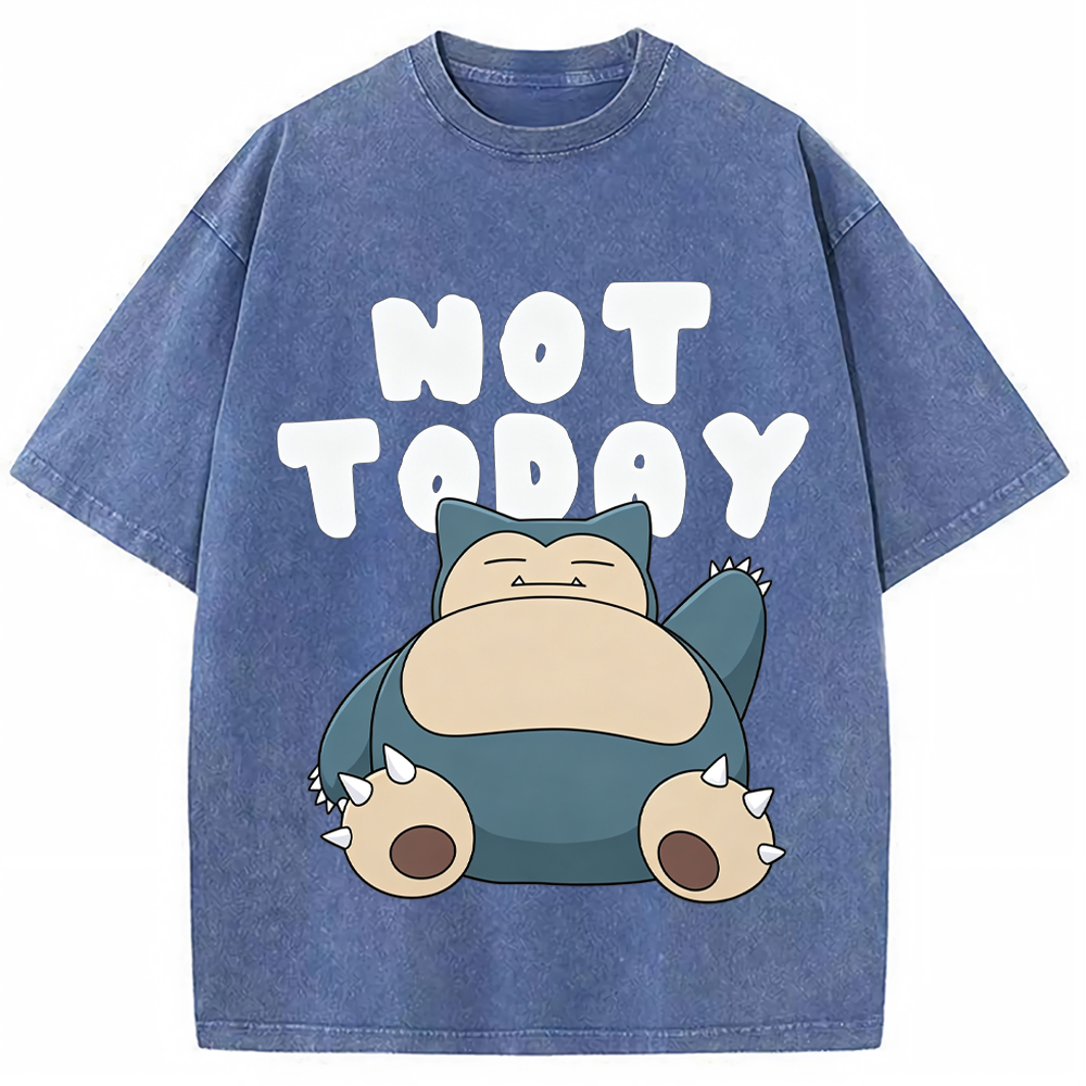 Not Today Lazy Vibe Snorlax Cartoon Tee | Pokemon Anime