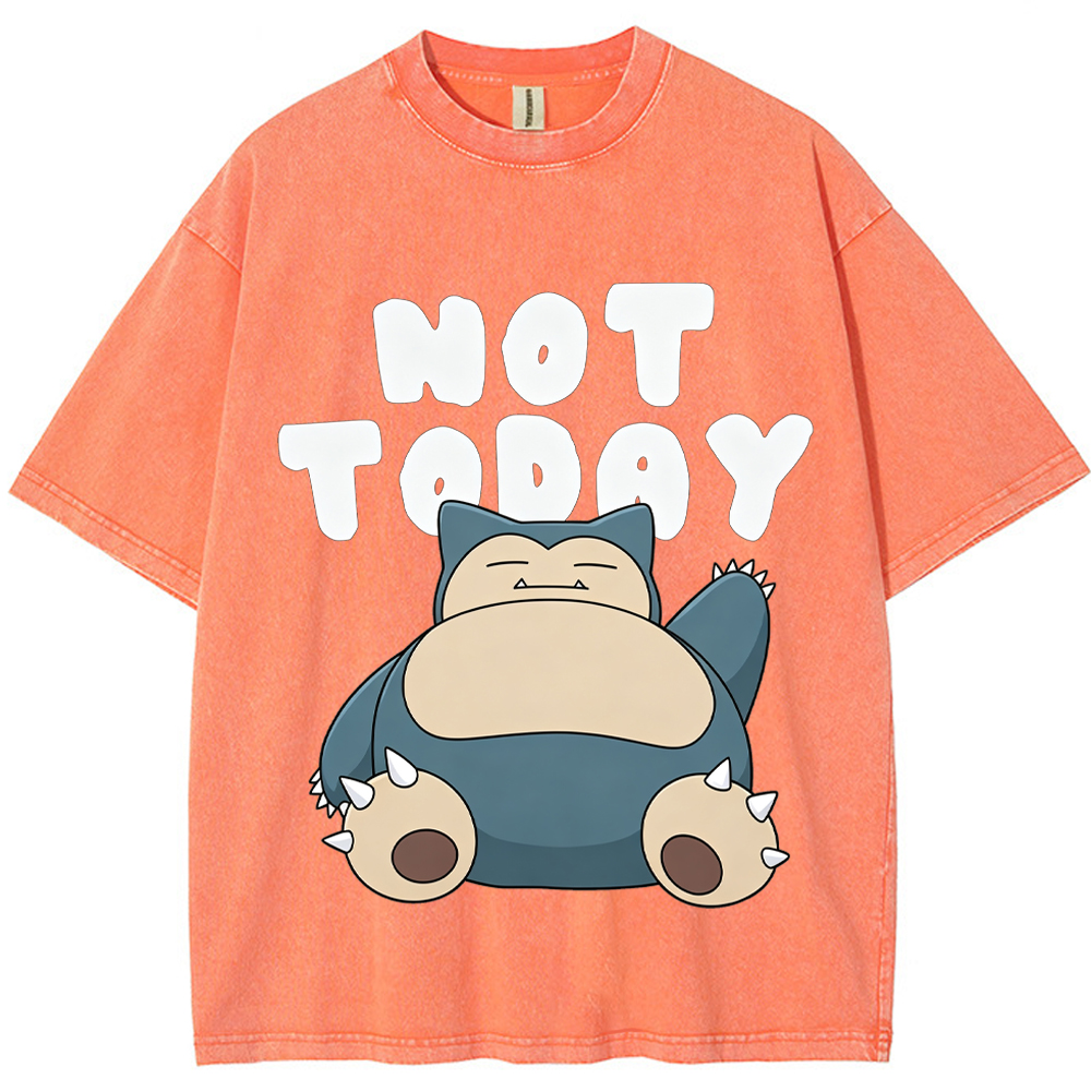 Not Today Lazy Vibe Snorlax Cartoon Tee | Pokemon Anime