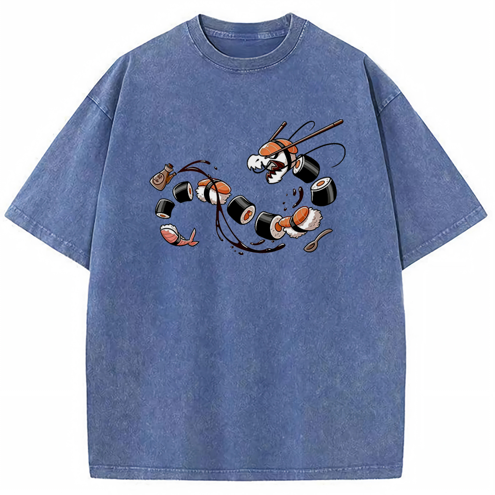 Tatsugiri Sushi Dragon Retro Cartoon Vintage Tee | Pokemon Anime