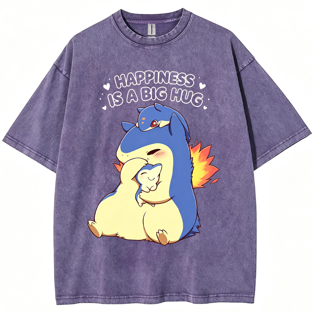Parent & Kid Typhlosion Family Hug Vintage Washed T-Shirt