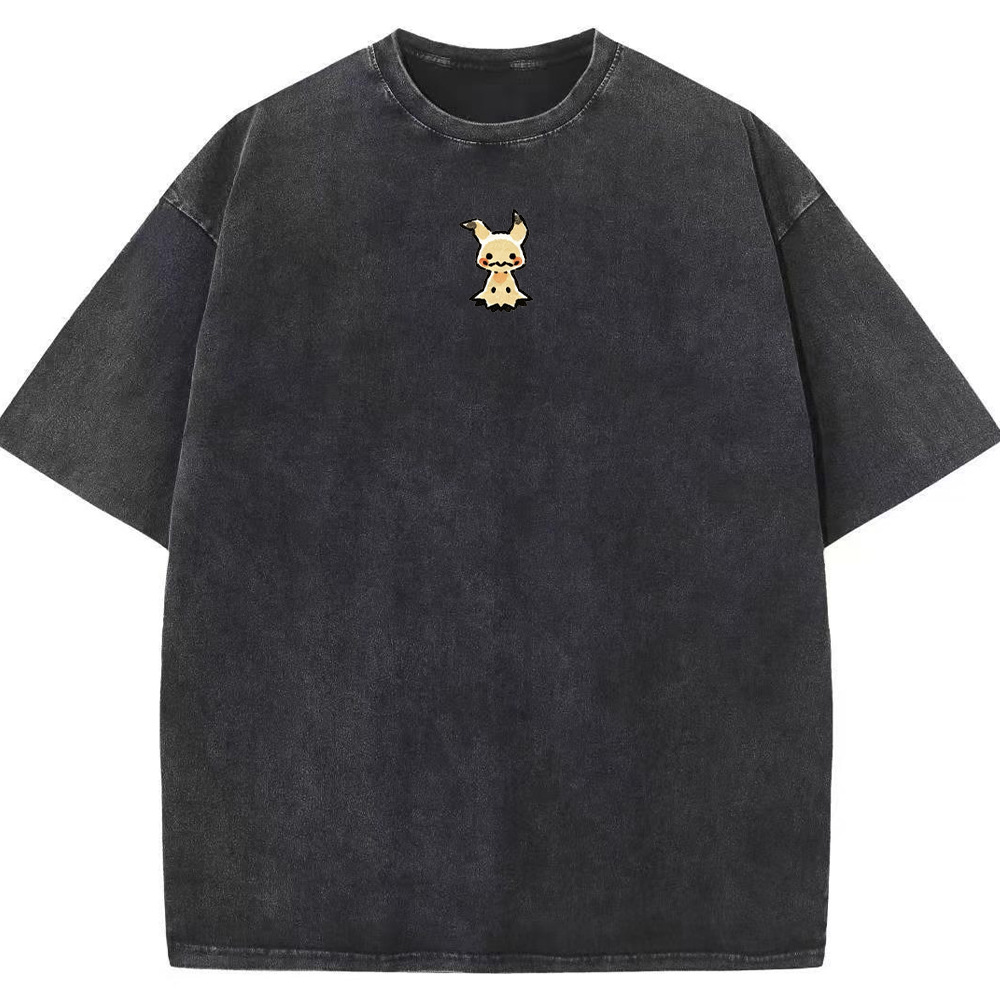 Wing Pattern Mimikyu Back Print Cartoon Tee | Pokemon Anime