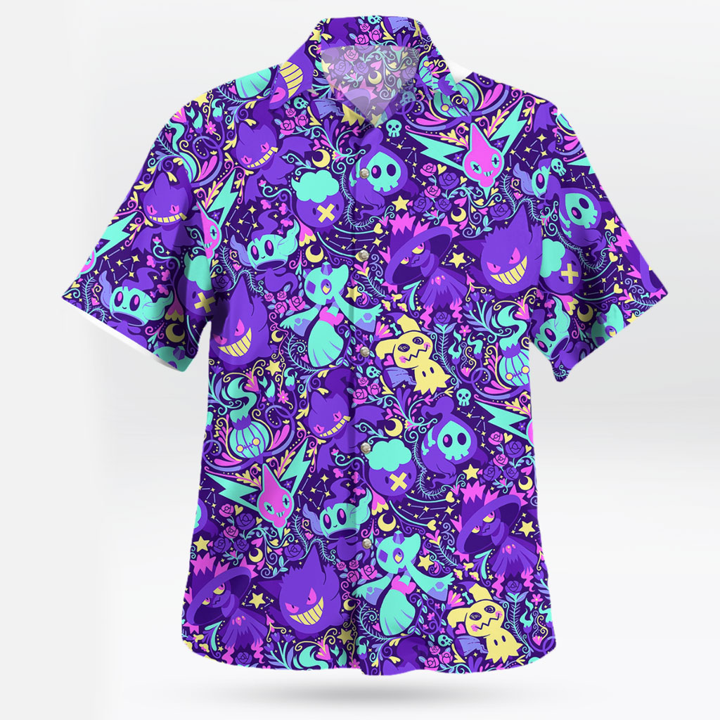 Ghost Type Pokemon Pattern Hawaiian Shirt