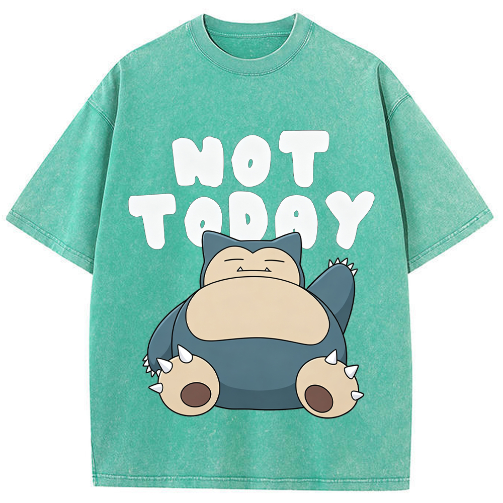 Not Today Lazy Vibe Snorlax Cartoon Tee | Pokemon Anime