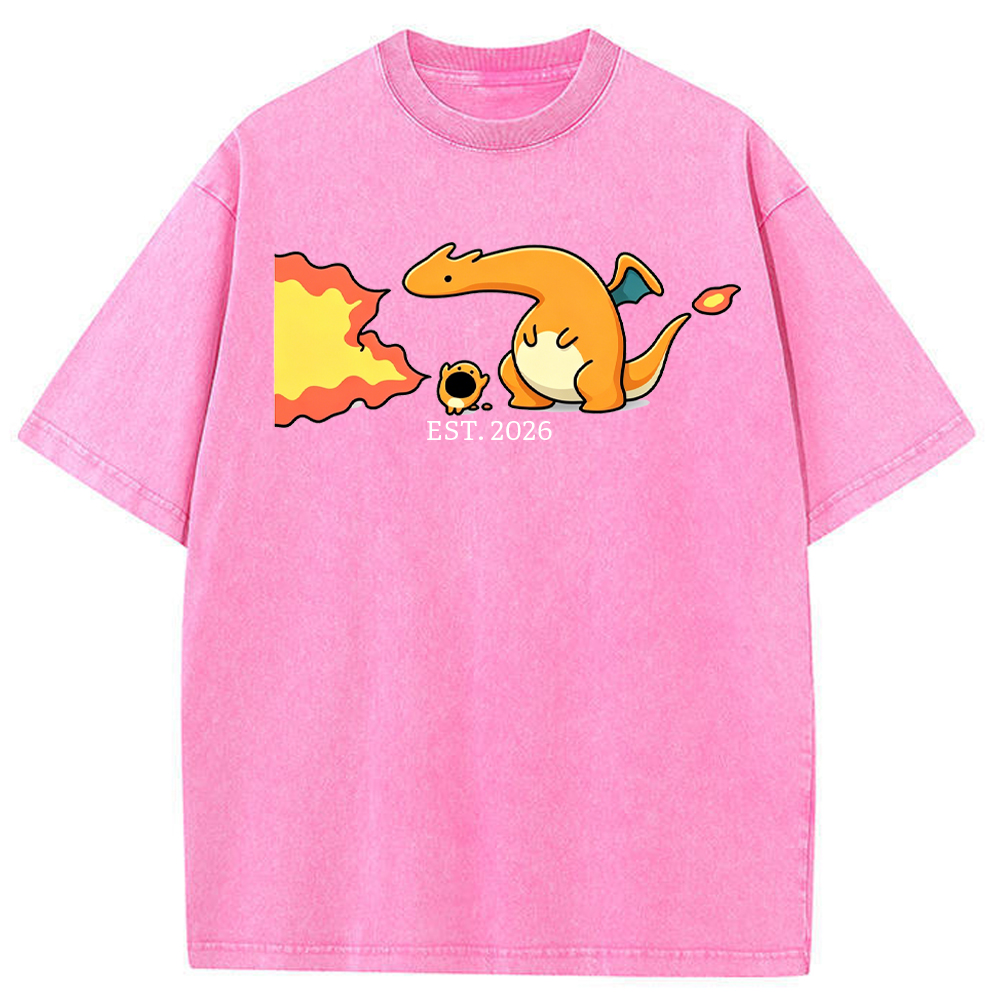 Cute Parent & Kid Charizard Vintage Washed T-Shirt