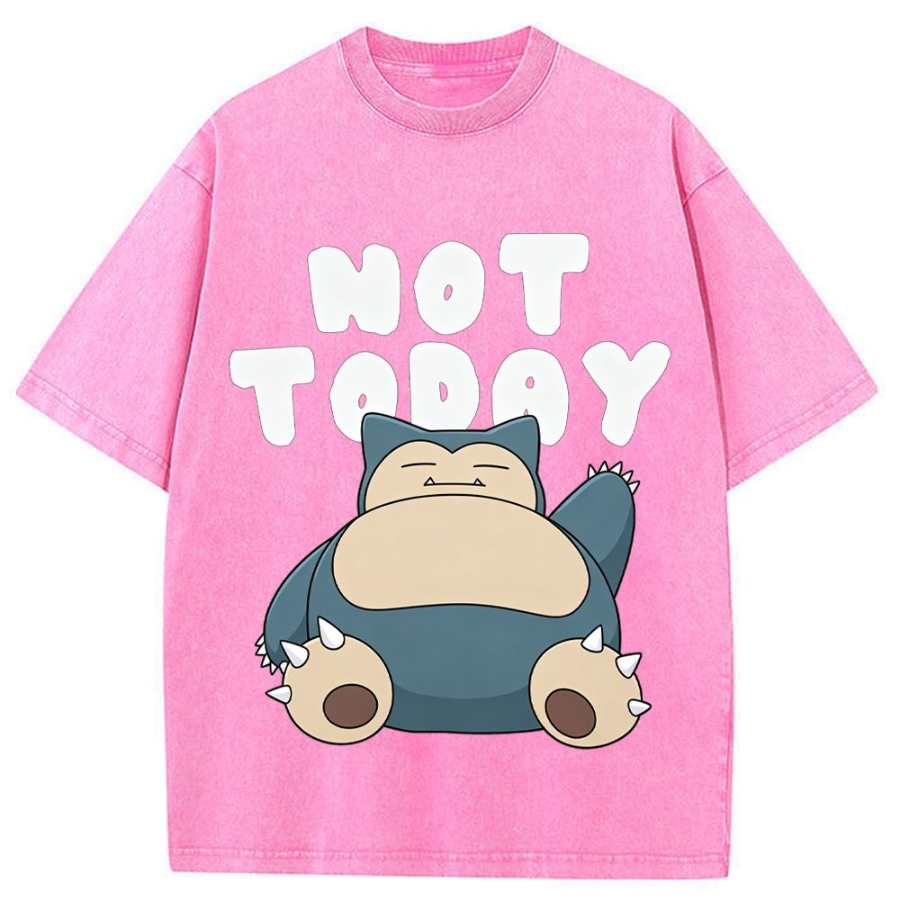 Not Today Lazy Vibe Snorlax Cartoon Tee | Pokemon Anime