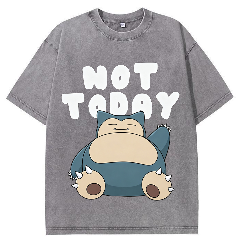 Not Today Lazy Vibe Snorlax Cartoon Tee | Pokemon Anime