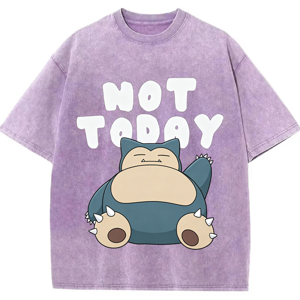 Not Today Lazy Vibe Snorlax Cartoon Tee | Pokemon Anime
