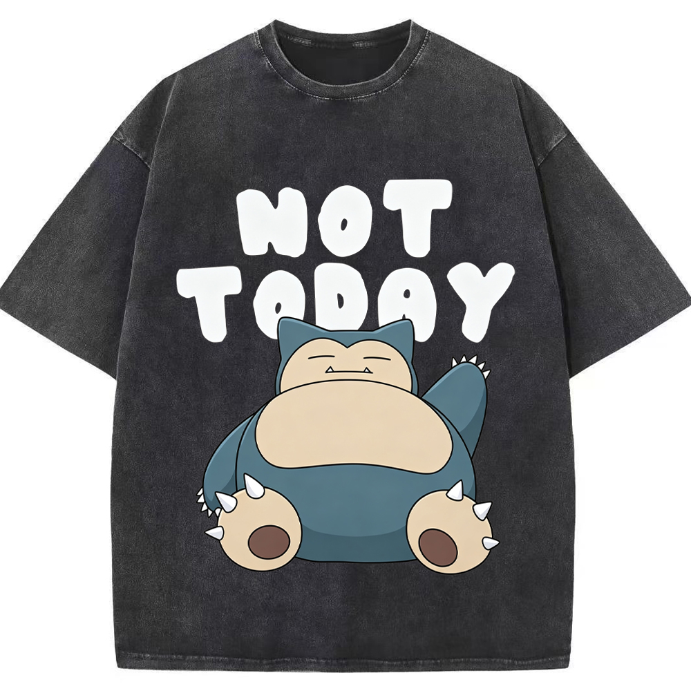 Not Today Lazy Vibe Snorlax Cartoon Tee | Pokemon Anime