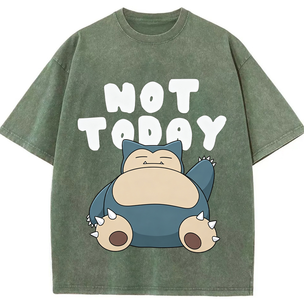 Not Today Lazy Vibe Snorlax Cartoon Tee | Pokemon Anime