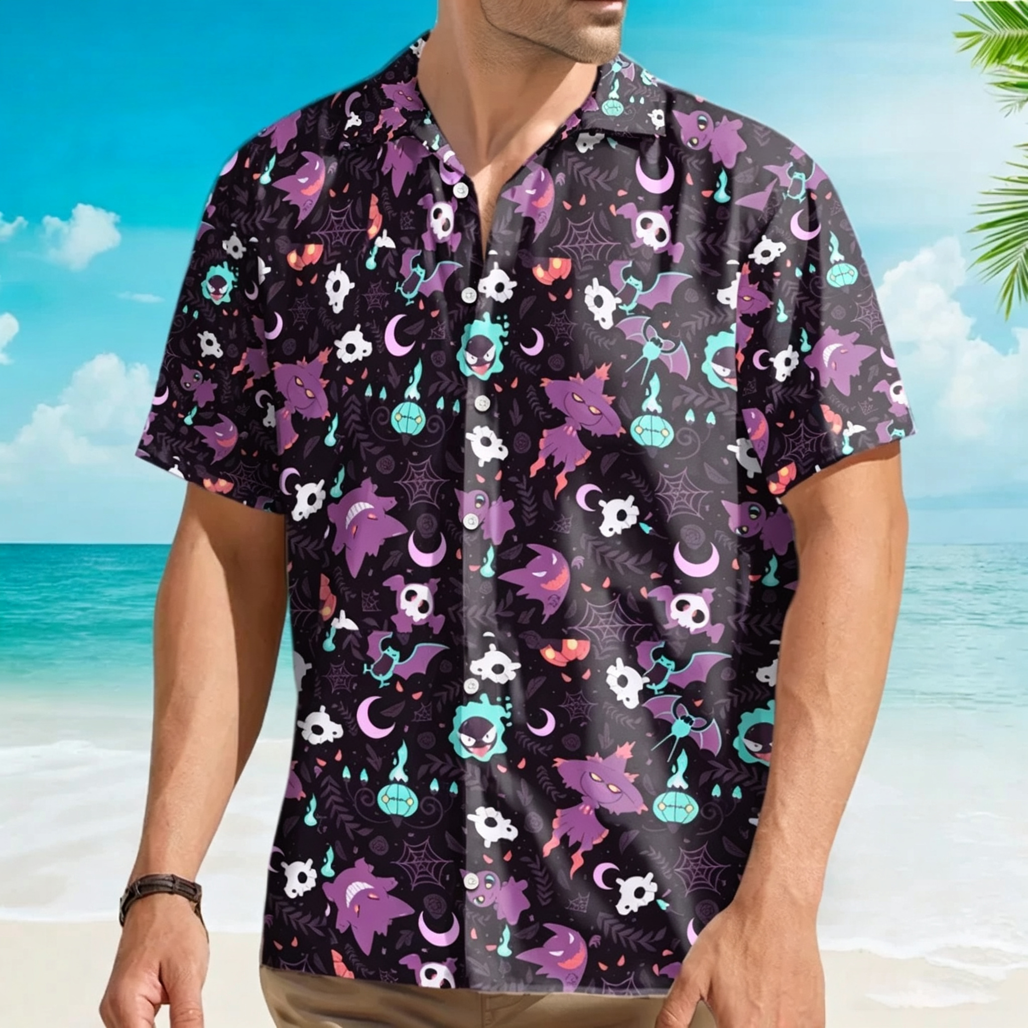 Lavender Town PoMo Pattern Hawaiian Shirt