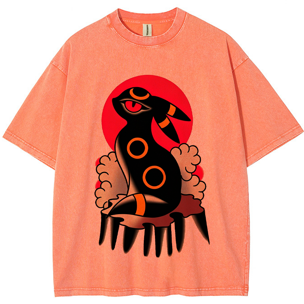 Traditional Bold Umbreon Wash Vintage Tee | Pokemon Anime