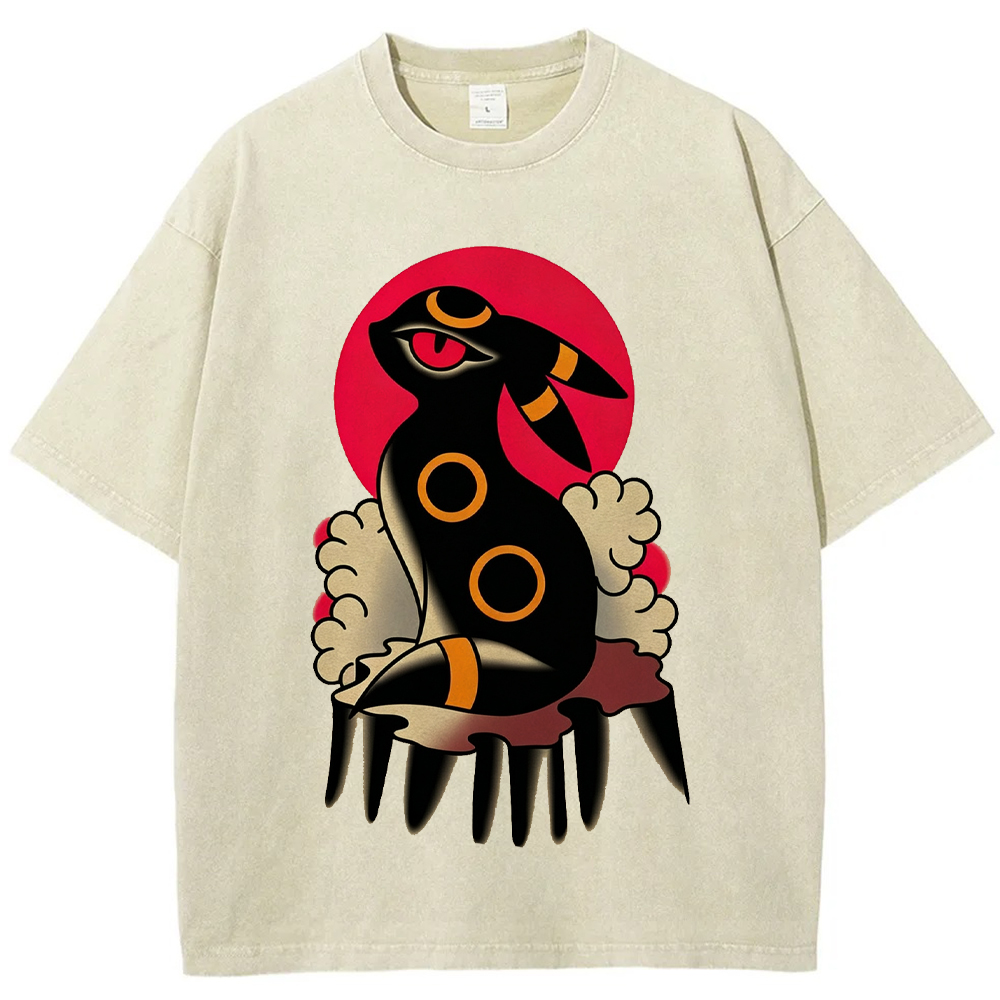 Traditional Bold Umbreon Wash Vintage Tee | Pokemon Anime