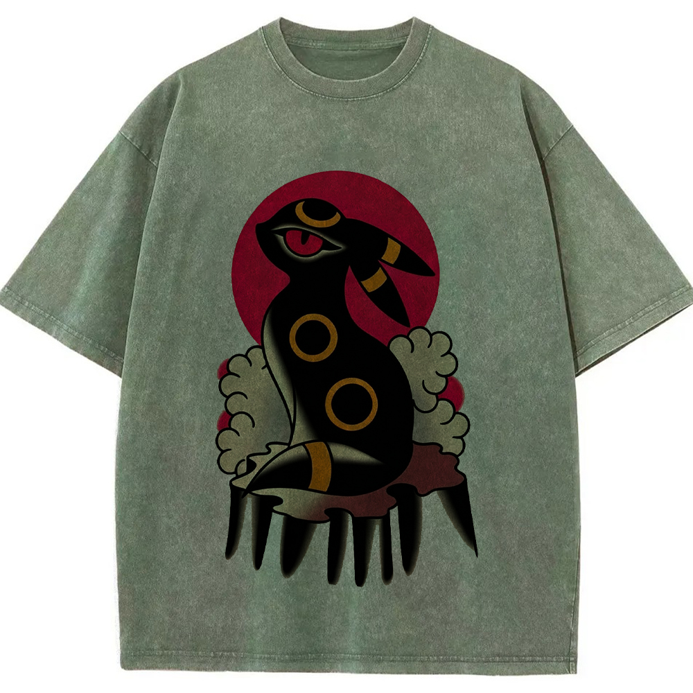 Traditional Bold Umbreon Wash Vintage Tee | Pokemon Anime