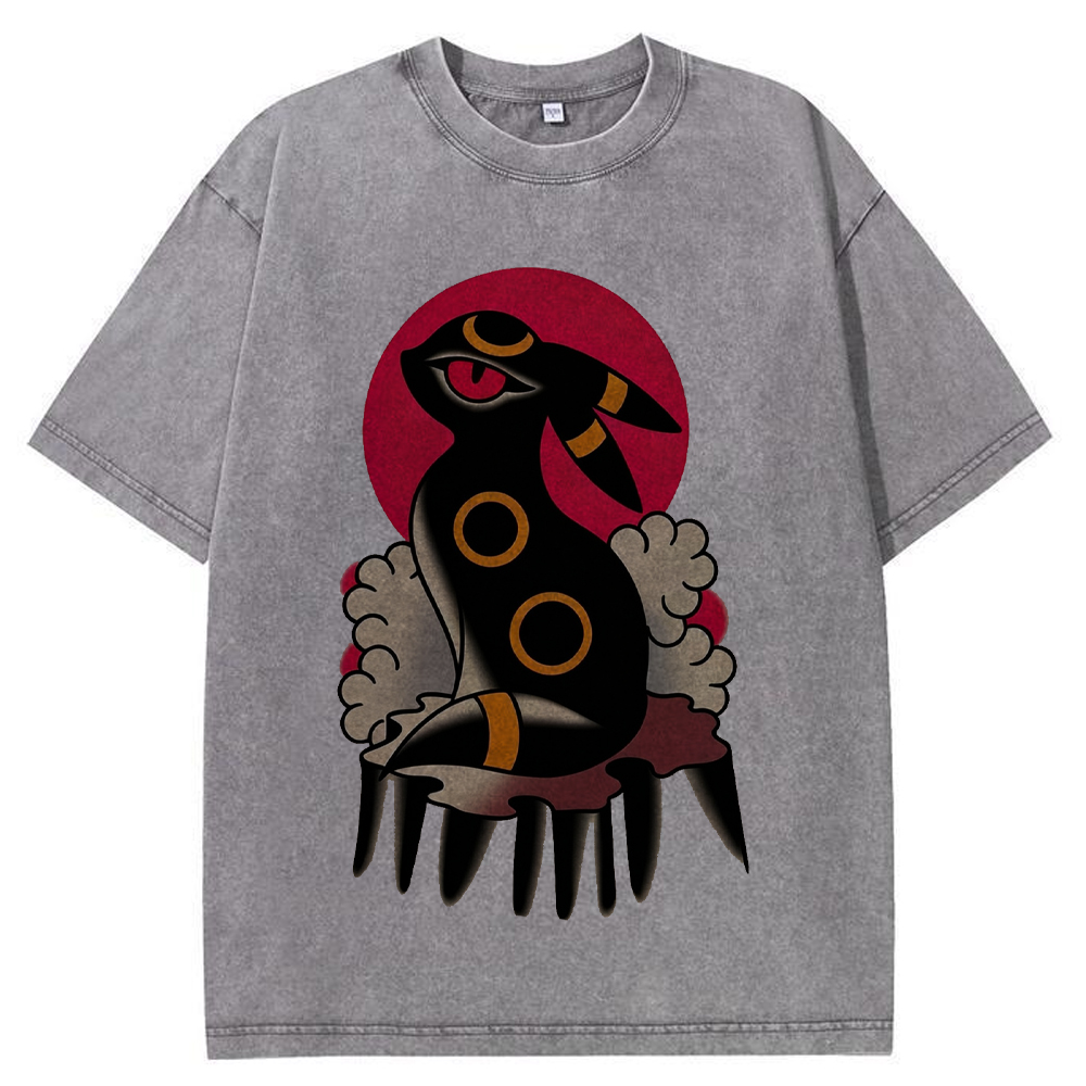Traditional Bold Umbreon Wash Vintage Tee | Pokemon Anime