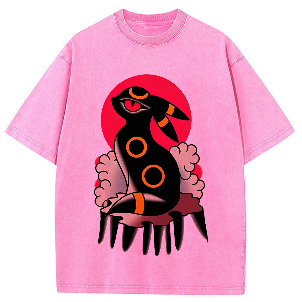 Traditional Bold Umbreon Wash Vintage Tee | Pokemon Anime