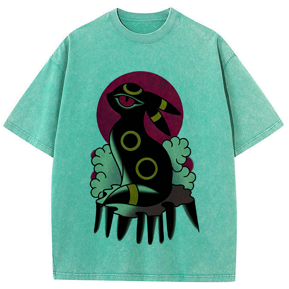 Traditional Bold Umbreon Wash Vintage Tee | Pokemon Anime