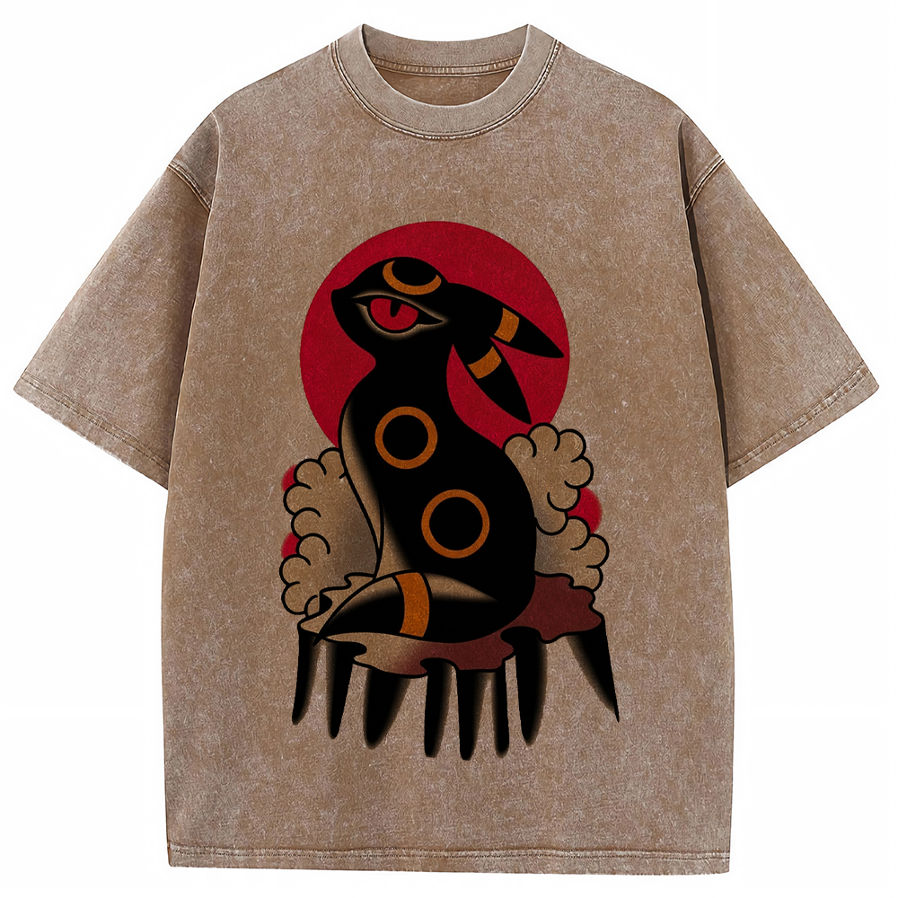 Traditional Bold Umbreon Wash Vintage Tee | Pokemon Anime