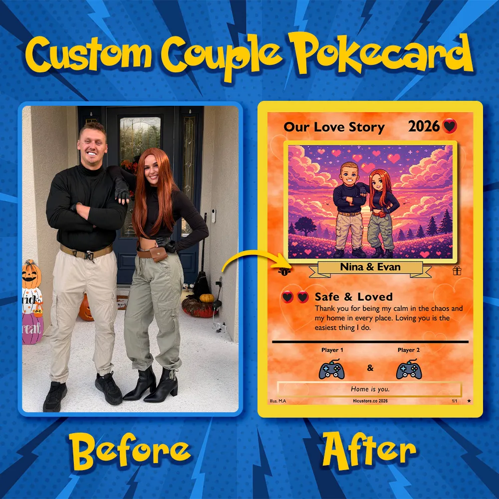 💕Personalized Couple Anime Art Classic Card Pokecard