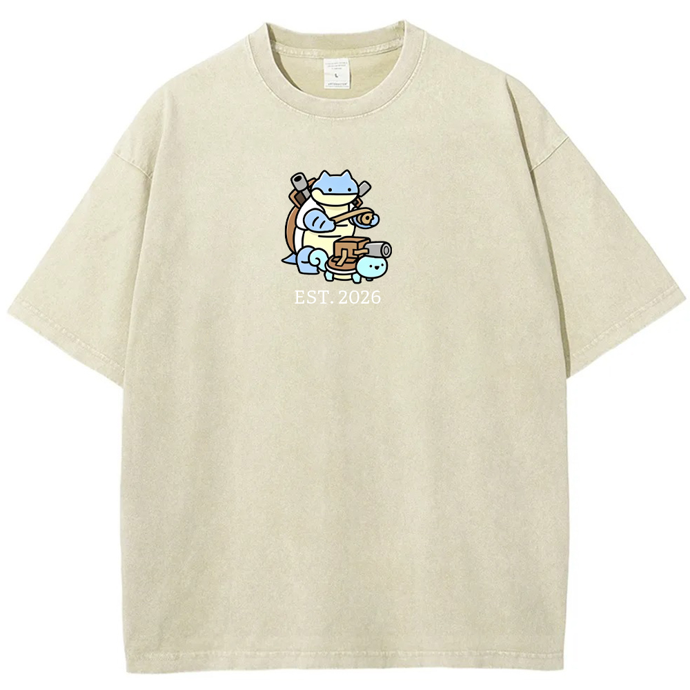 Cute Parent & Kid Blastoise Vintage Washed T-Shirt
