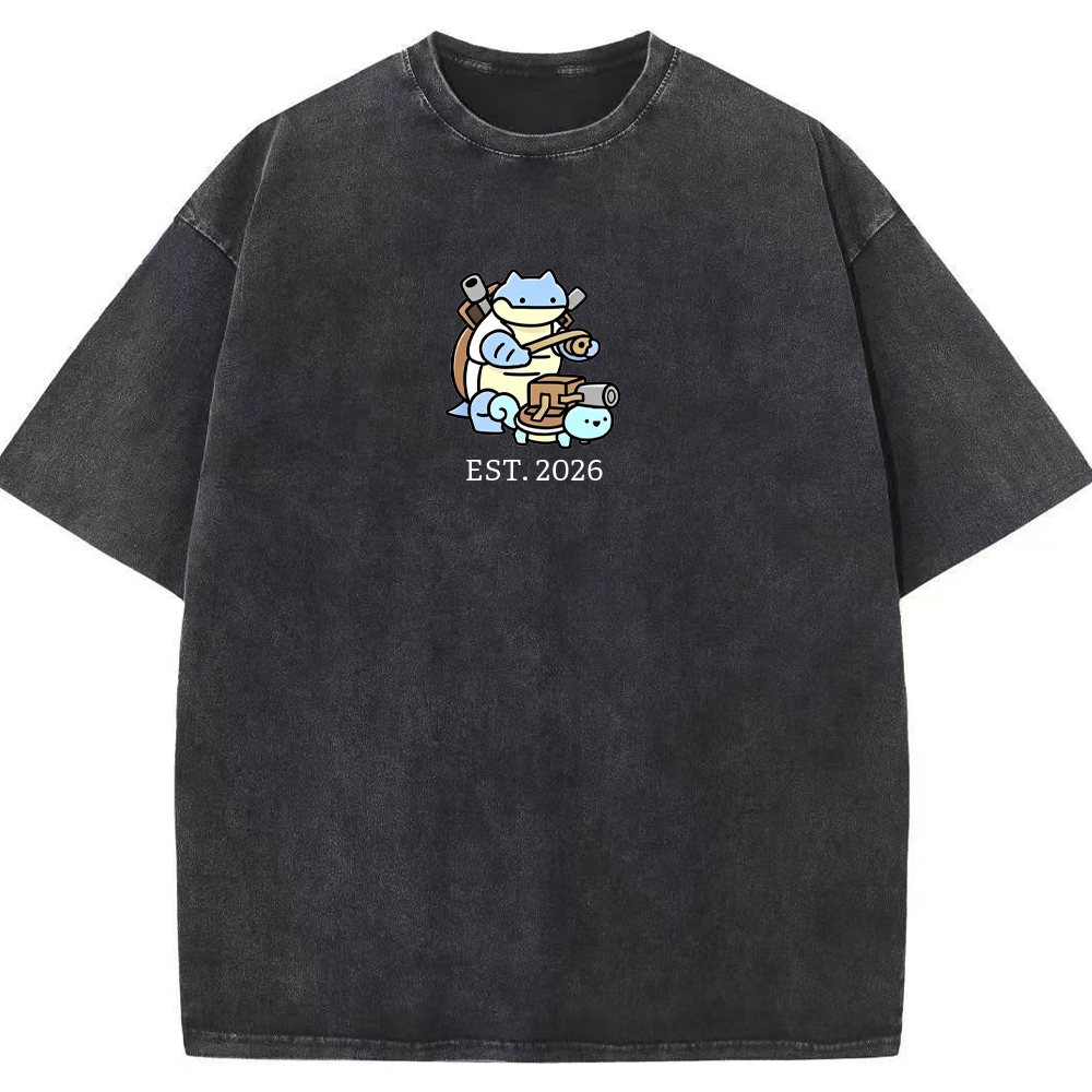 Cute Parent & Kid Blastoise Vintage Washed T-Shirt
