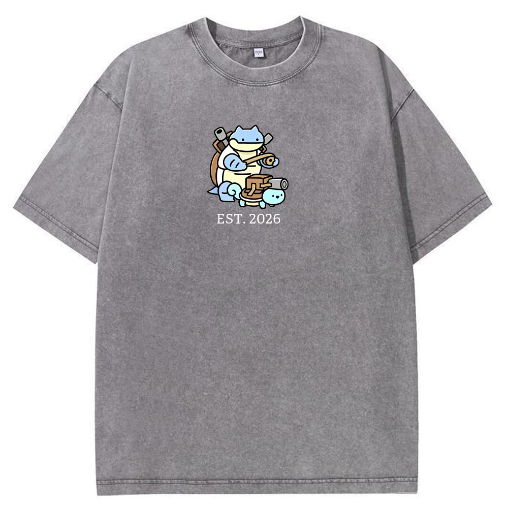 Cute Parent & Kid Blastoise Vintage Washed T-Shirt