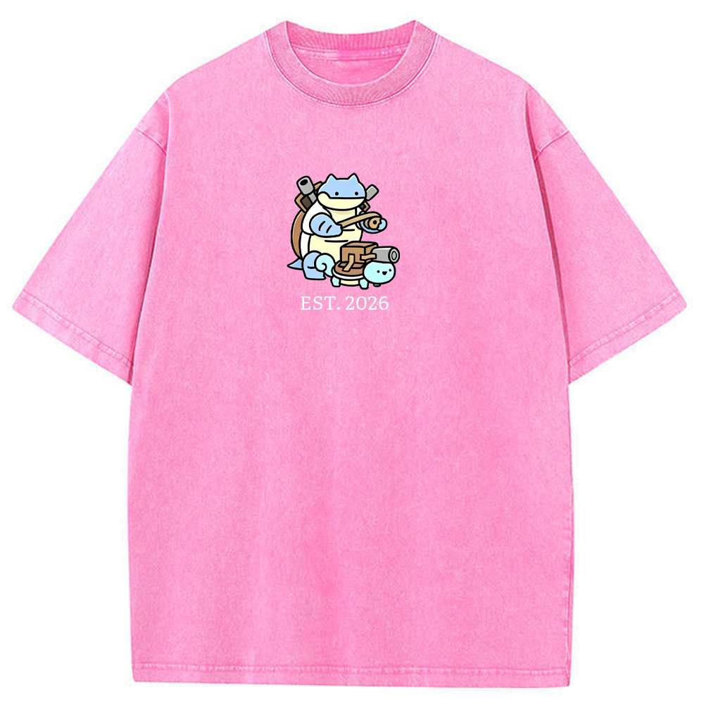 Cute Parent & Kid Blastoise Vintage Washed T-Shirt