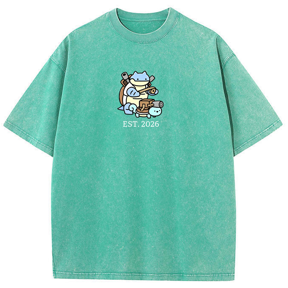 Cute Parent & Kid Blastoise Vintage Washed T-Shirt