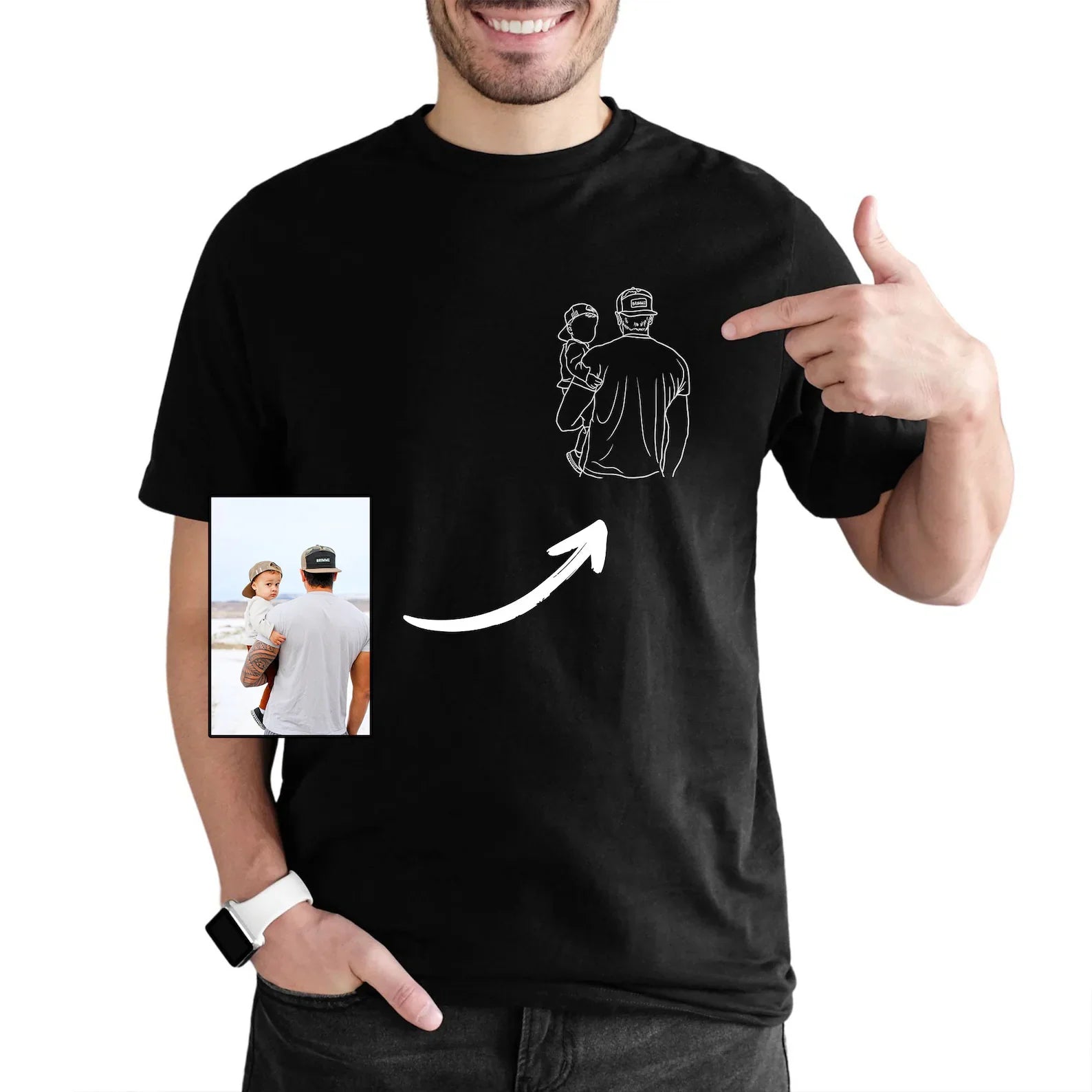 Dad and me-Custom Photo Shirt