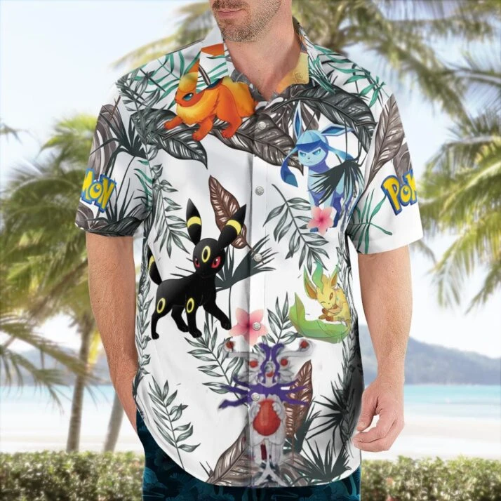 Tropi Pokemon Eevee Pattern Hawaiian Shirt