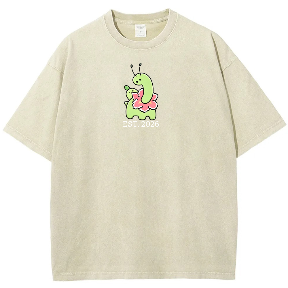 Cute Parent & Kid Meganium Vintage Washed T-Shirt