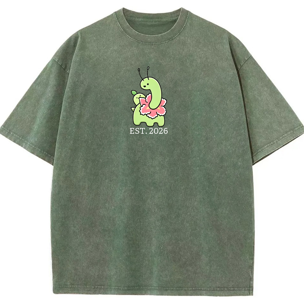 Cute Parent & Kid Meganium Vintage Washed T-Shirt