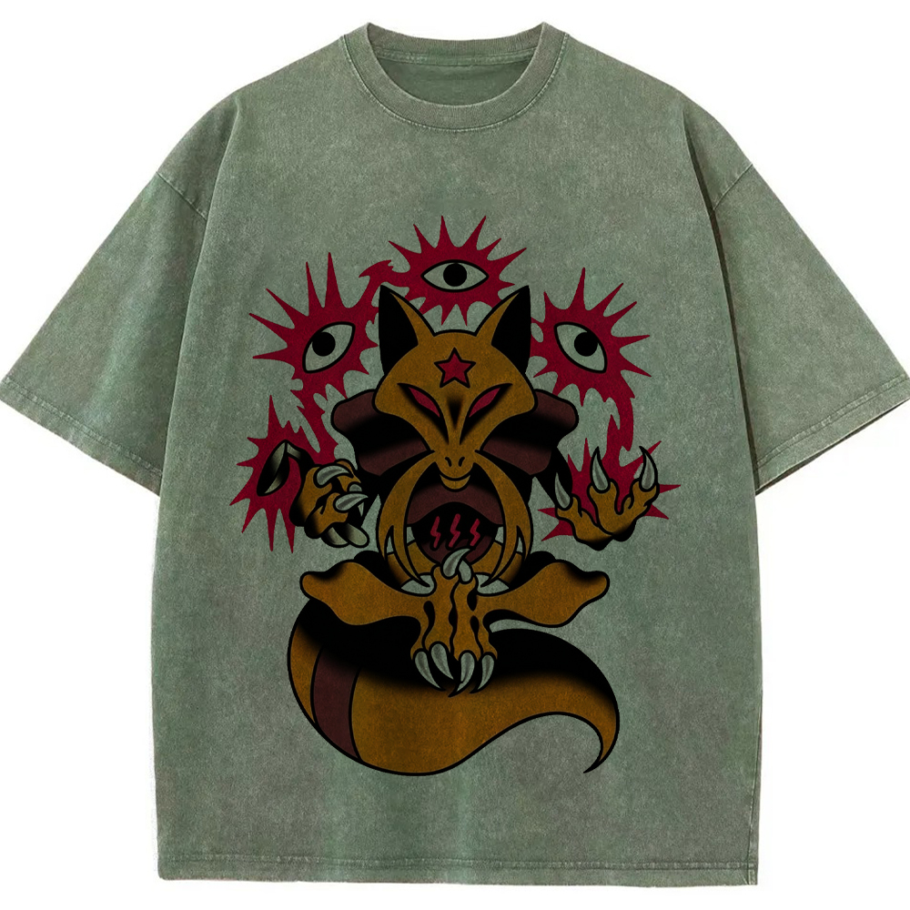 Bold Traditional Tattoo Kadabra Wash Vintage Tee | Pokemon Anime