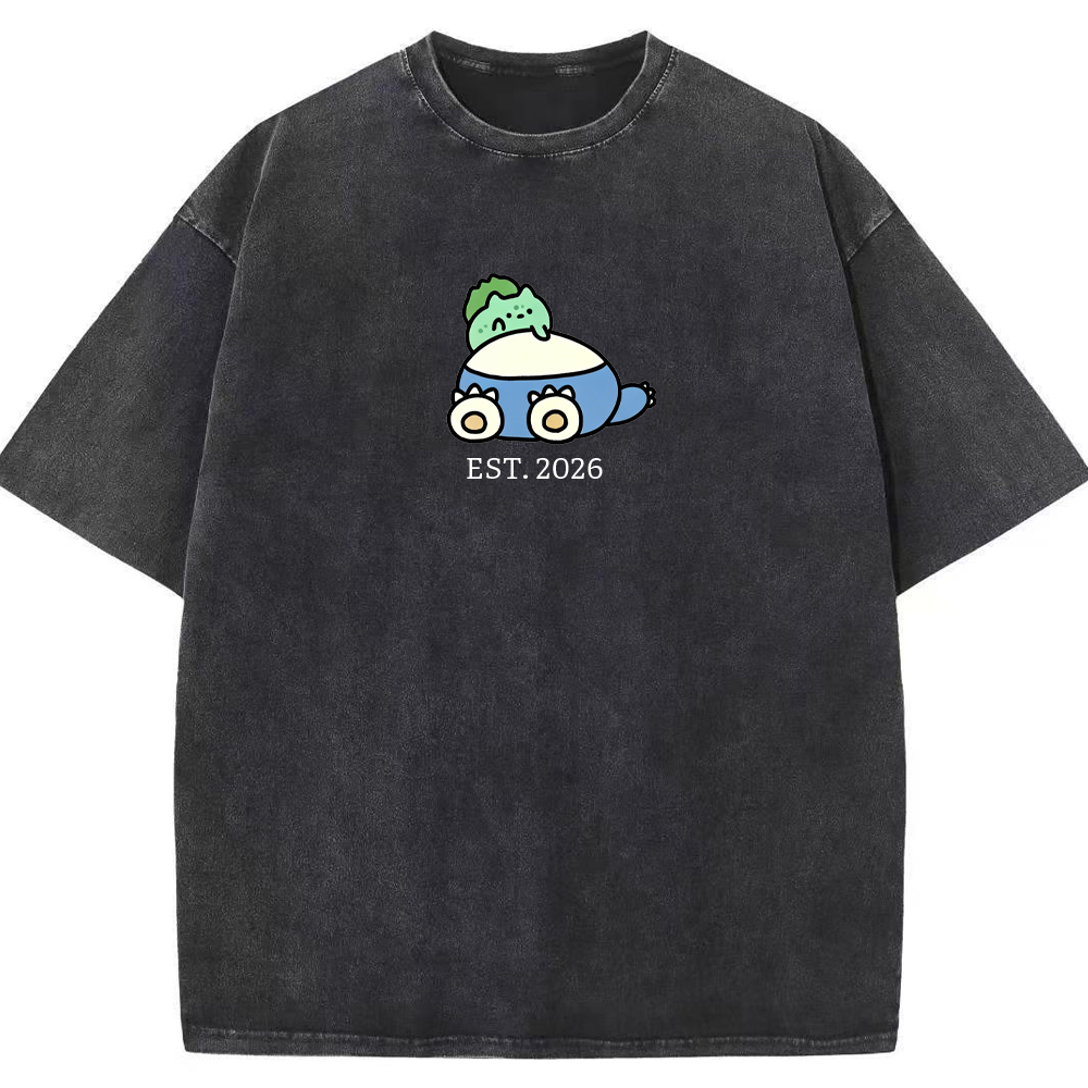 Cute Parent & Kid Bulbasaur Vintage Washed T-Shirt