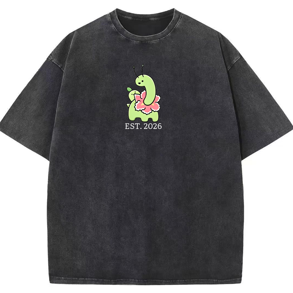 Cute Parent & Kid Meganium Vintage Washed T-Shirt